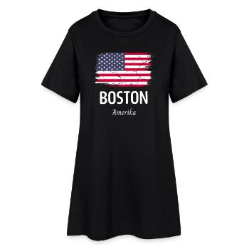 Boston - Frauen T-Shirt-Kleid - Schwarz - Vorne