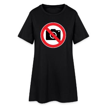 Photographie interdite, panneaux d’interdiction - Robe T-shirt Femme - noir - Devant