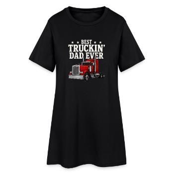 Best Truckin’ Dad Ever Retro Truck Design - Frauen T-Shirt-Kleid - Schwarz - Vorne