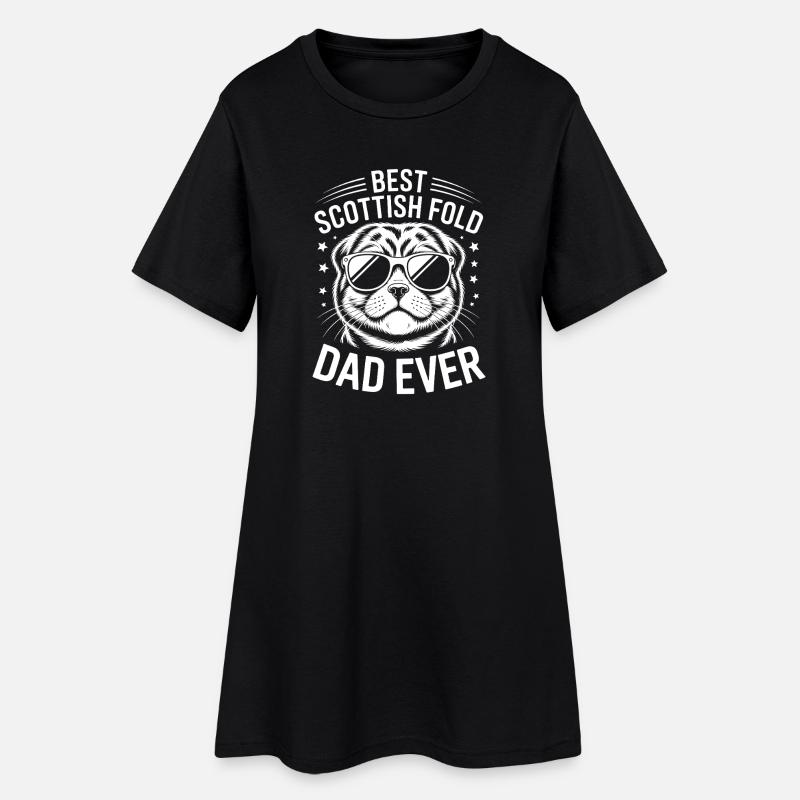 Scottish Folding Cats Scottish Fold Gift - Women’s T-Shirt Dress - black