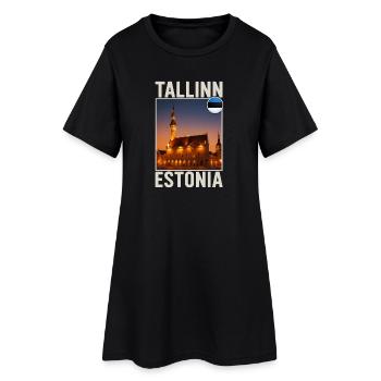 Tallinn, Estonie - Robe T-shirt Femme - noir - Devant