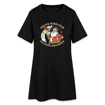 Père Noël Bière de Noël - Robe T-shirt Femme - noir - Devant