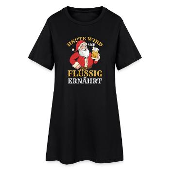 Père Noël Bière de Noël - Robe T-shirt Femme - noir - Devant