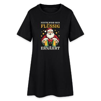 Père Noël Bière de Noël - Robe T-shirt Femme - noir - Devant
