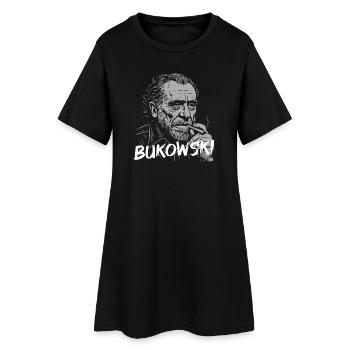 Bukowski Portrait Cigarette Tee - Women’s T-Shirt Dress - black - Front