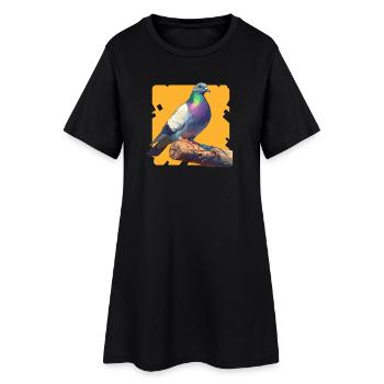 Pigeons Pigeon - Robe T-shirt Femme - noir - Devant