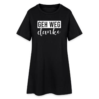 Geh weg danke - Frauen T-Shirt-Kleid - Schwarz - Vorne