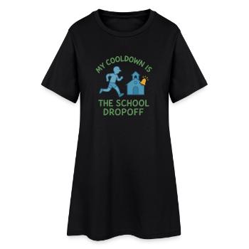 Laufende Mama, Papa, Joggende Eltern - Frauen T-Shirt-Kleid - Schwarz - Vorne