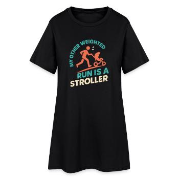 Maman, papa, parents qui courent - Robe T-shirt Femme - noir - Devant