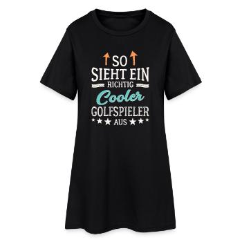 So sieht ein richtig cooler Golfspieler aus  - Frauen T-Shirt-Kleid - Schwarz - Vorne