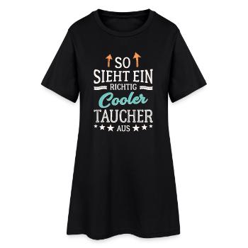 So sieht ein richtig cooler Taucher aus - Frauen T-Shirt-Kleid - Schwarz - Vorne