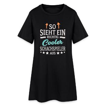 So sieht ein richtig cooler Schachspieler aus   - Frauen T-Shirt-Kleid - Schwarz - Vorne