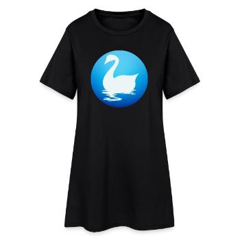 Silhouette élégante de cygne sur l’eau bleue - Robe T-shirt Femme - noir - Devant