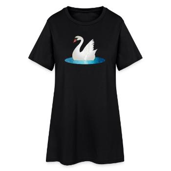 Cygne scintillant aux ailes levées - Robe T-shirt Femme - noir - Devant