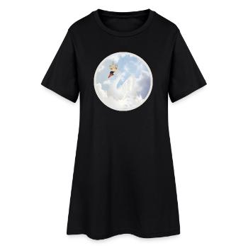 Le Cygne Royal dans les Nuages - Robe T-shirt Femme - noir - Devant