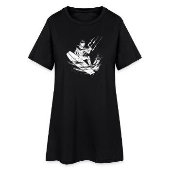Kitesurf, eau de mer, vent, plaisir à vélo - Robe T-shirt Femme - noir - Devant