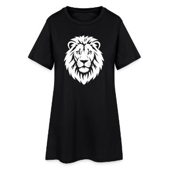 Lion Head King of Animals Vector - Women’s T-Shirt Dress - black - Front