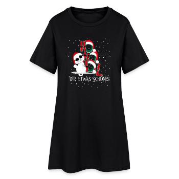 Chat d’hiver – Ho Ho Trouve quelque chose de beau - Robe T-shirt Femme - noir - Devant