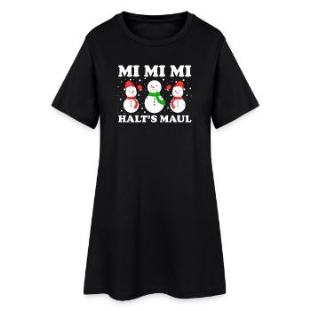 Santa Claus Christmas Time Snowman Christmas - Women’s T-Shirt Dress - black - Front