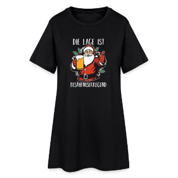 Weihnachtsmann Weihnachtszeit Bier Saufen Weihnach - Frauen T-Shirt-Kleid - Schwarz - Vorne