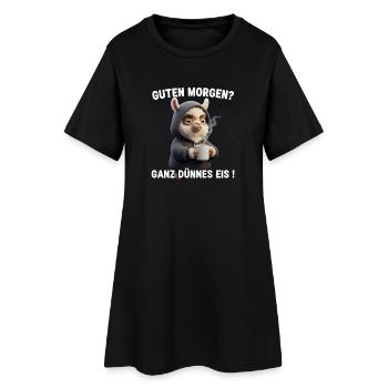 Lustiges Lama im Hoodie – Mürrischer Morgen - Robe T-shirt Femme - noir - Devant