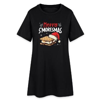 Joyeux feu de camp de vacances drôle de Noël - Robe T-shirt Femme - noir - Devant