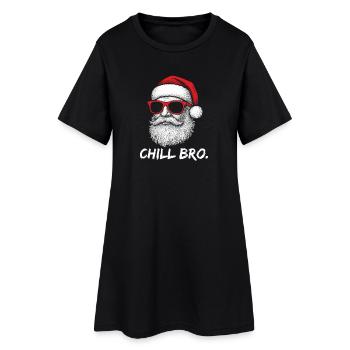 CHILL BRO – Père Noël drôle avec - Robe T-shirt Femme - noir - Devant
