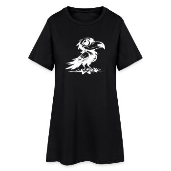 Un corbeau rieur drôle aux grands yeux - Robe T-shirt Femme - noir - Devant