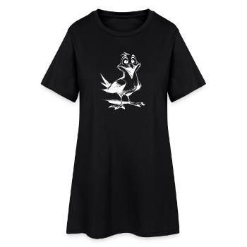 Mouettes drôles oiseau côtier aux grands yeux - Robe T-shirt Femme - noir - Devant