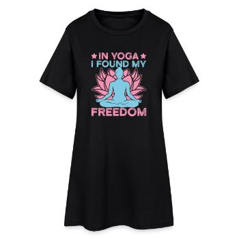Le yoga dans le yoga J’ai trouvé ma liberté drôle de yoga - Robe T-shirt Femme - noir - Devant