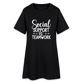 Citation d’assistant social : Le soutien est le travail d’équipe social - Robe T-shirt Femme - noir - Devant