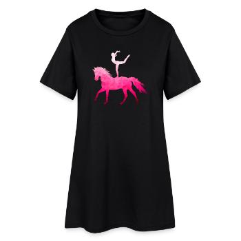 Voltigieren Akrobatik Reitsport Reiten Pferd Pink - Frauen T-Shirt-Kleid - Schwarz - Vorne