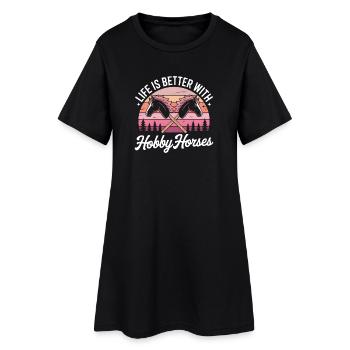 Cavalier de loisir Cheval de bataille - Robe T-shirt Femme - noir - Devant