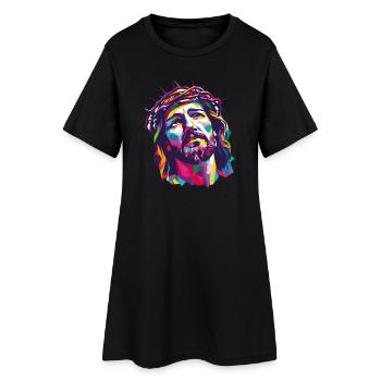Jésus - Robe T-shirt Femme - noir - Devant