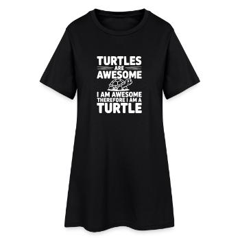 Schildkröten sind großartig Ich bin großartig - Frauen T-Shirt-Kleid - Schwarz - Vorne