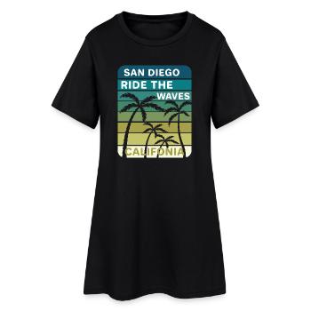 San Diego Surf the Waves en Californie - Robe T-shirt Femme - noir - Devant