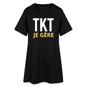 TKT Ich manage Geschenk Lustiger Mann Humoristische Frau - Frauen T-Shirt-Kleid - Schwarz - Vorne