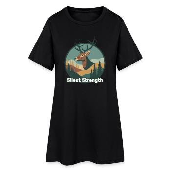 Cerfs de force silencieuse dans la forêt - Robe T-shirt Femme - noir - Devant