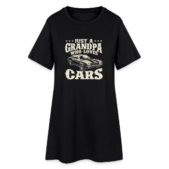 Juste un grand-père qui aime les voitures Drôle d’amoureux des voitures - Robe T-shirt Femme - noir - Devant