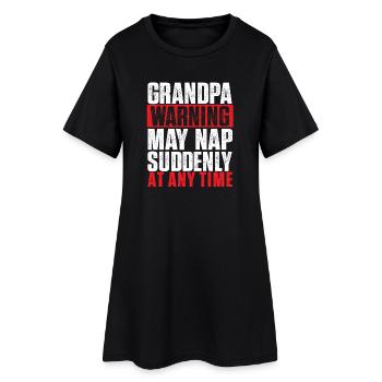 Grandpa Warning May Nap Suddenly Funny Retirement  - Women’s T-Shirt Dress - black - Front