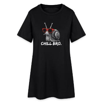 CHILL BRO – Escargot drôle avec des lunettes de soleil - Robe T-shirt Femme - noir - Devant