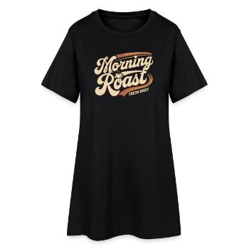 Torréfaction du matin – Café frais quotidien - Robe T-shirt Femme - noir - Devant