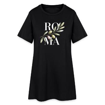 ROMA – Olive Branch - Women’s T-Shirt Dress - black - Front
