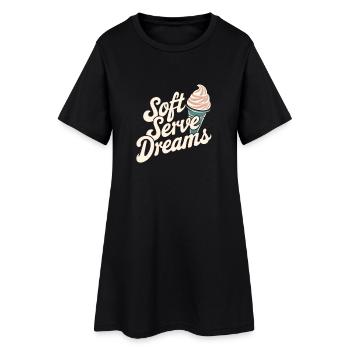 Soft Serve Dreams – Glace rétro - Robe T-shirt Femme - noir - Devant