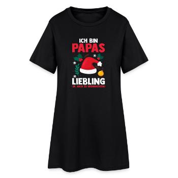 Le Noël chéri du père Noël du père Noël - Robe T-shirt Femme - noir - Devant