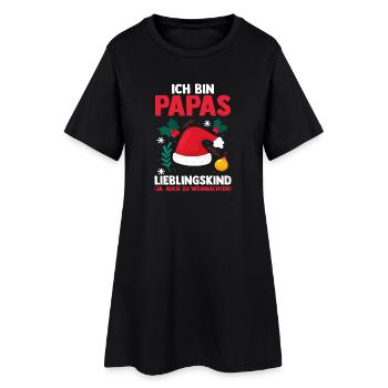 Santa Claus Dad's favorite child Christmas - Women’s T-Shirt Dress - black - Front