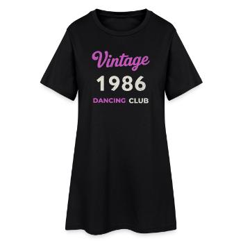 Vintage 1986 – Année de naissance du Dancing Club Rétro - Robe T-shirt Femme - noir - Devant