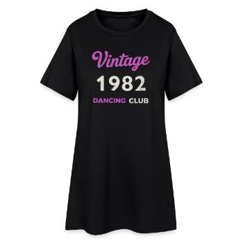 Vintage 1982 – Dancing Club Retro Geburtsjahr - Frauen T-Shirt-Kleid - Schwarz - Vorne