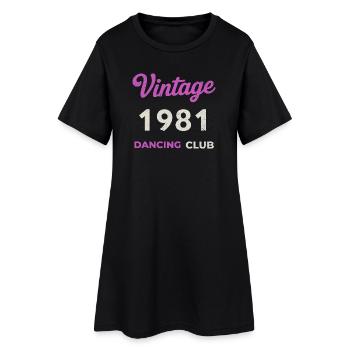 Vintage 1981 – Dancing Club Retro Geburtsjahr - Frauen T-Shirt-Kleid - Schwarz - Vorne