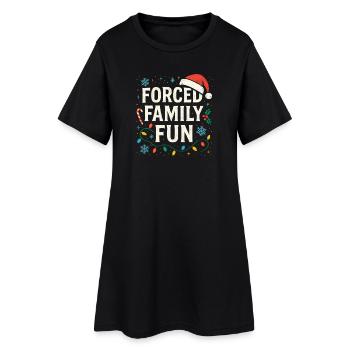 Amusement familial forcé Humour de Noël en temps de Noël - Robe T-shirt Femme - noir - Devant